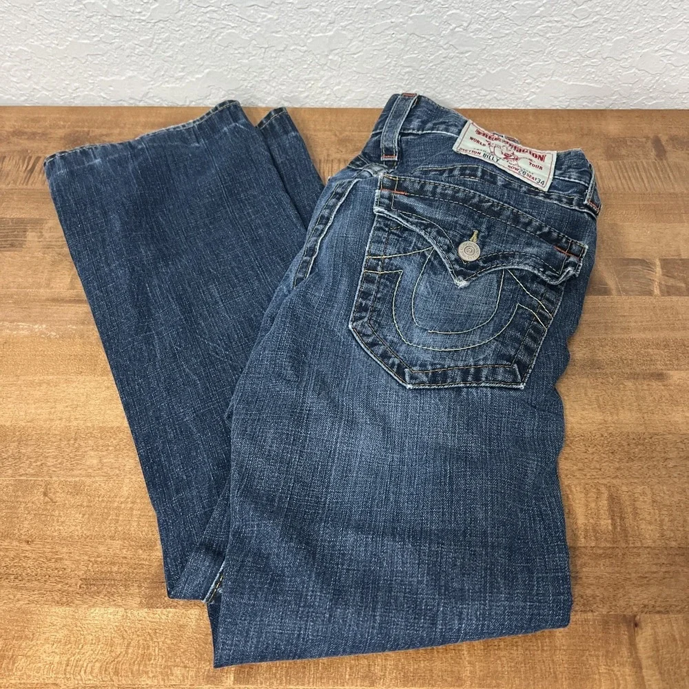 Vintage‎ True Religion World Tour Men's Jeans Billy Row 28 Seat 34 USA